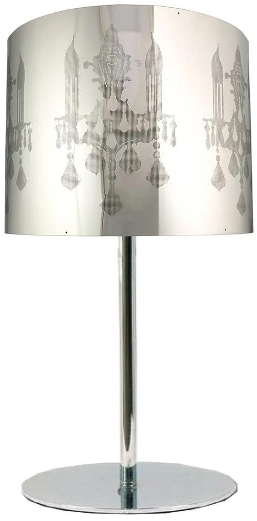 CLX Moderná stolná lampa ENZO, 1xE27, 60W, chrómovaná