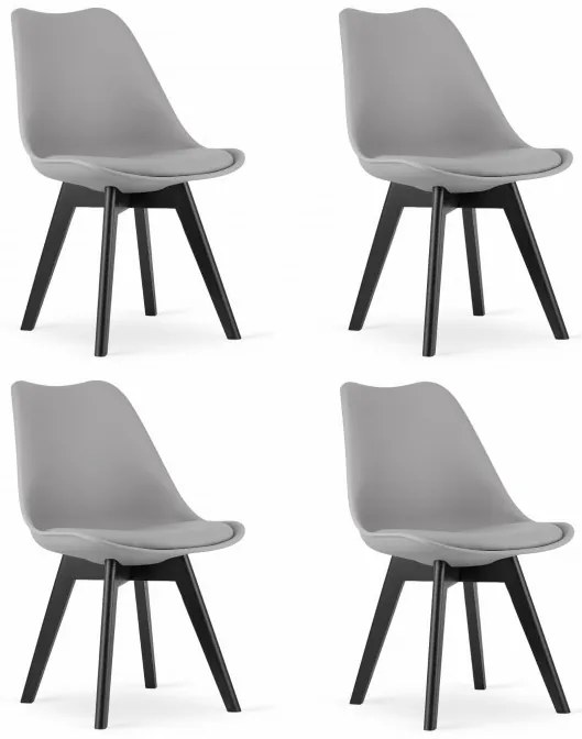 Set štyroch jedálenských stoličiek MARK sivý - čierne nohy (4 ks)