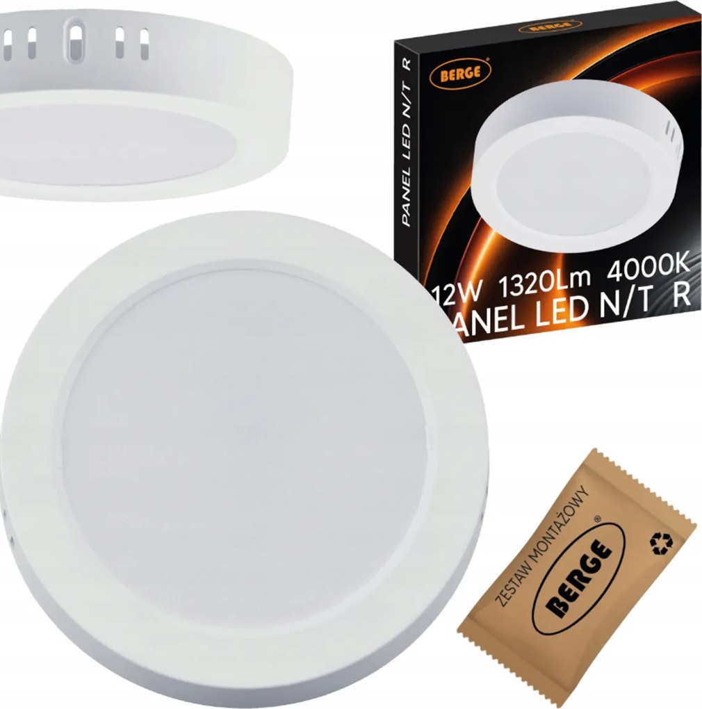 LED stropné svietidlo na povrchovú montáž 12W 1320lm 4000K neutrálna biela kruh