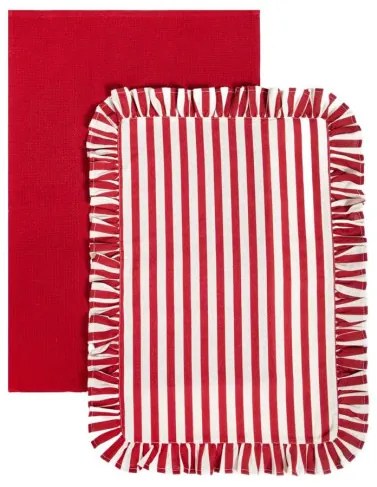 Sada kuchynských utierok TRUDY červená / biela 703423