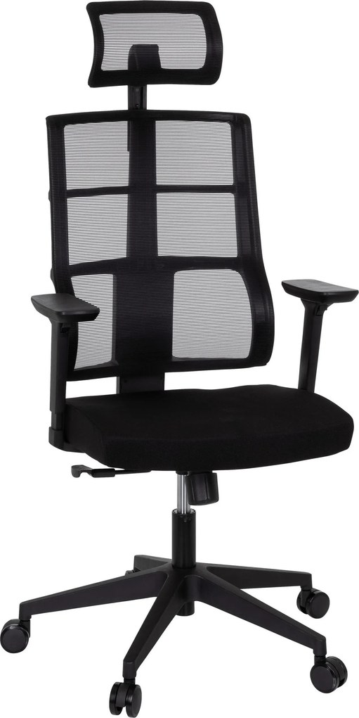 XXXLutz OTOČNÁ STOLIČKA, sieťovina, plochá tkanina, čierna MID.YOU - Online Only kancelárie - 001918040001