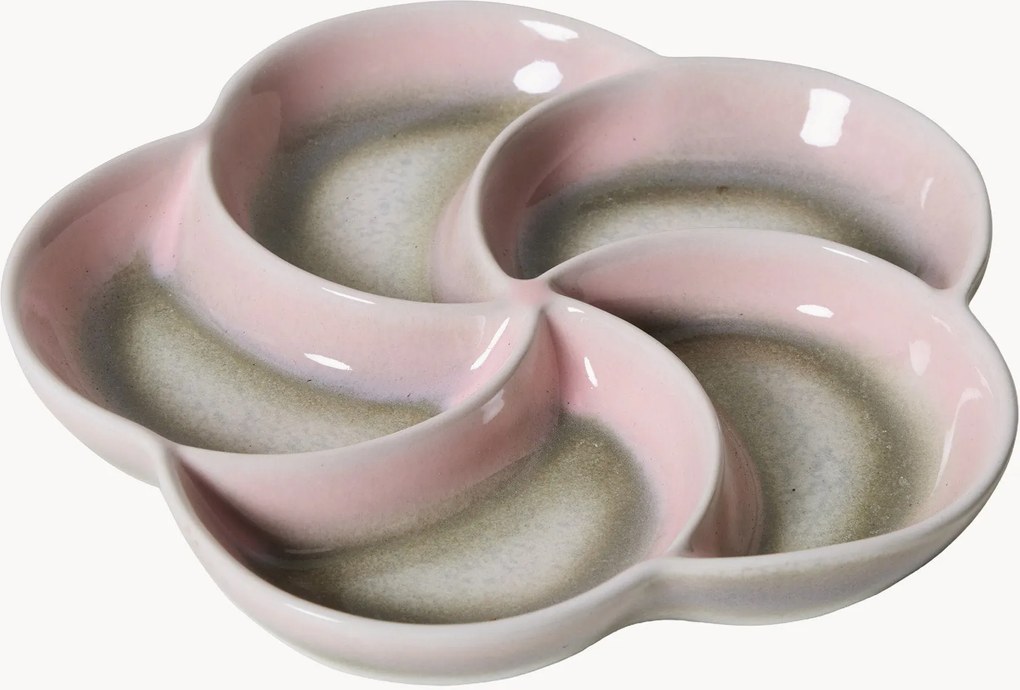 Ručne vyrobený servírovací podnos's reaktívnou glazúrou 70's