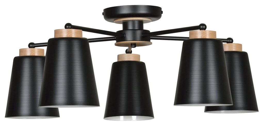 PERIOT 5 | moderná prisadená stropná lampa Farba: Čierna