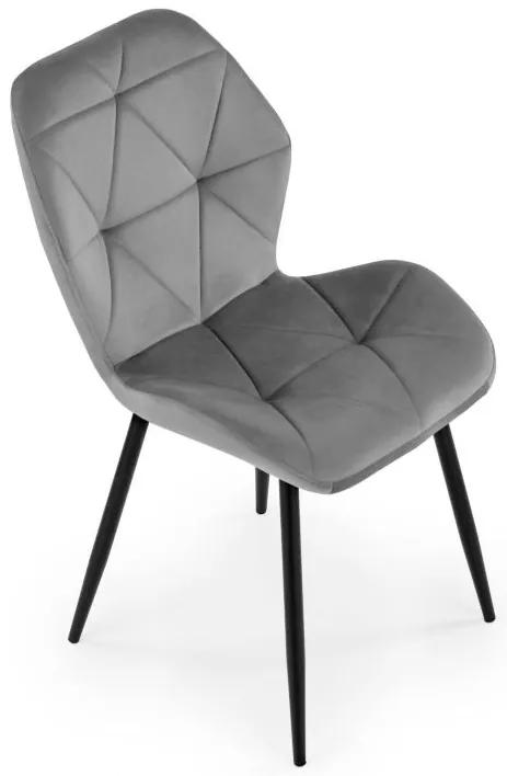 Jedálenská stolička K-453, čierna-sivá velvet