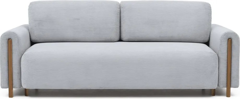 Sivá menčestrová rozkladacia/s úložným priestorom pohovka 244 cm Arcadova – ELTAP