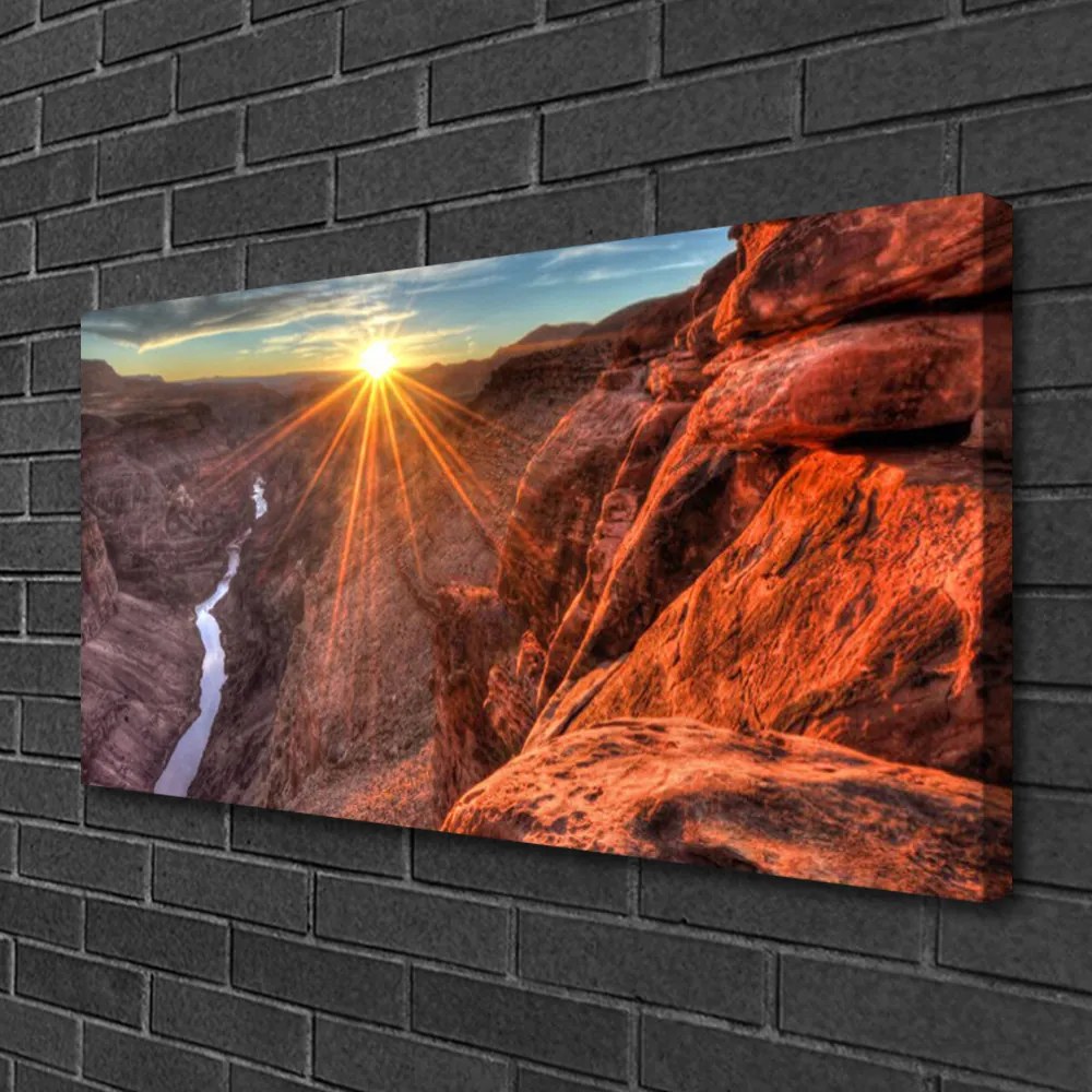 Obraz Canvas Slnko púšť krajina 140x70 cm