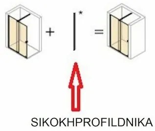 Hüppe Strike New nikov profil pre sprchové dvere , čierna, SIKOKHPROFILDNIKAC