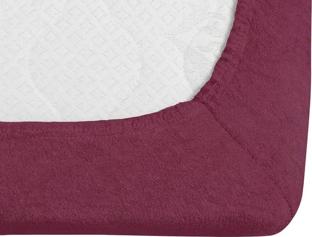 Froté plachta do detskej postieľky PREMIUM 60x120 cm vínové
