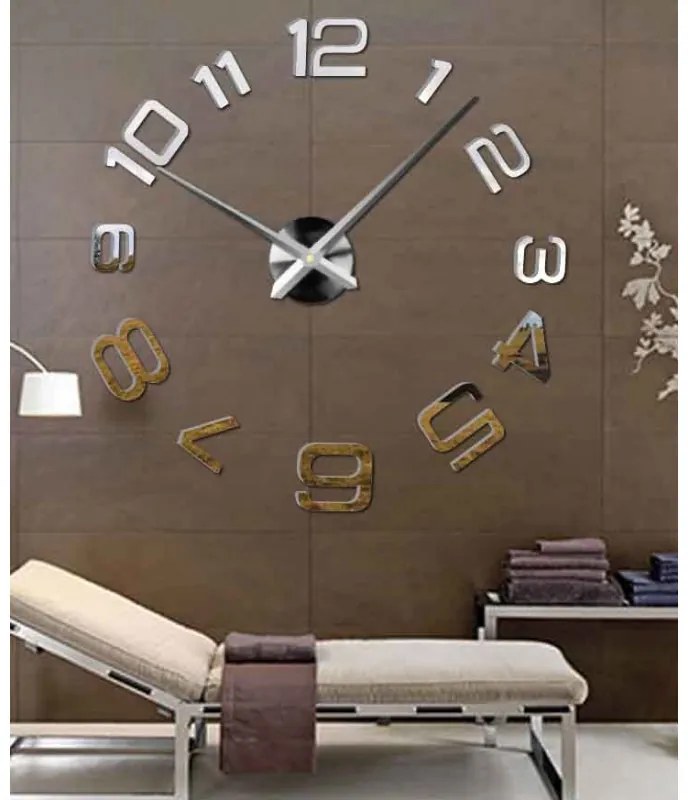Moderné nalepovacie nástenné hodiny | 3D hodiny 12S053-Wanduhr HEU-