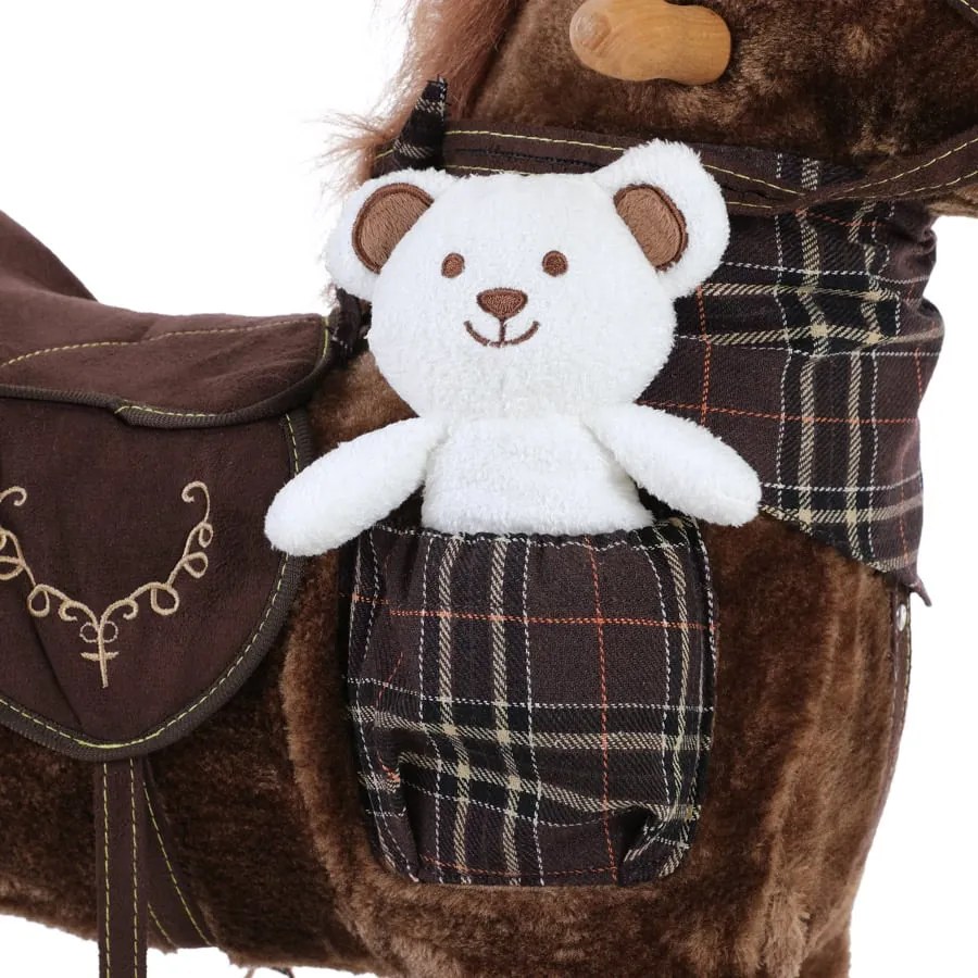 Hojdací koník hnedý so zvukovým efektom Spielwerk