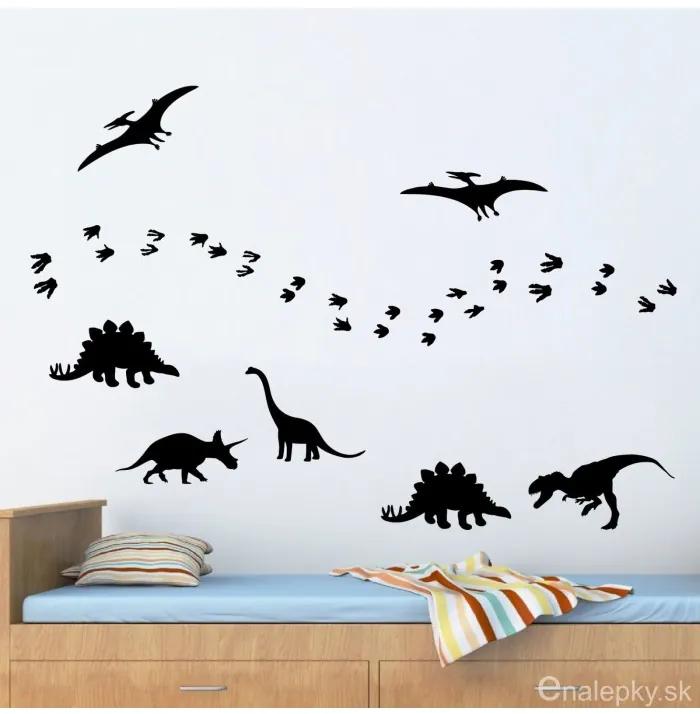 Nálepky na stenu - dinosaury Farba: čierna 070