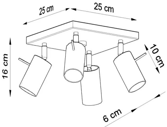 Sollux SL.0730 - Bodové svietidlo RING 4xGU10/10W/230V