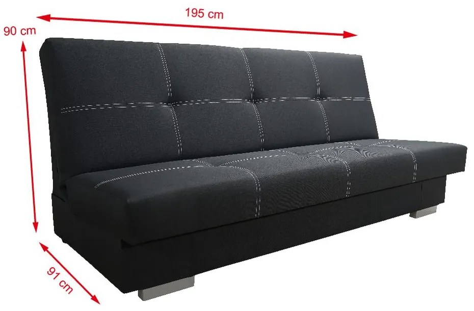 Rozkladacia pohovka s úložným priestorom Catini AXEL - Tmavo Sivá