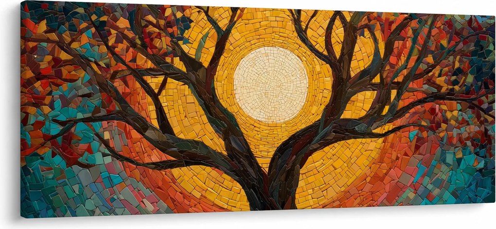 Obraz - Slnko v korune stromu života (120x50 cm)