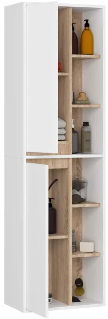 Kúpeľňová skrinka VAMI W50 2D 6P biela ​​/ dub sonoma