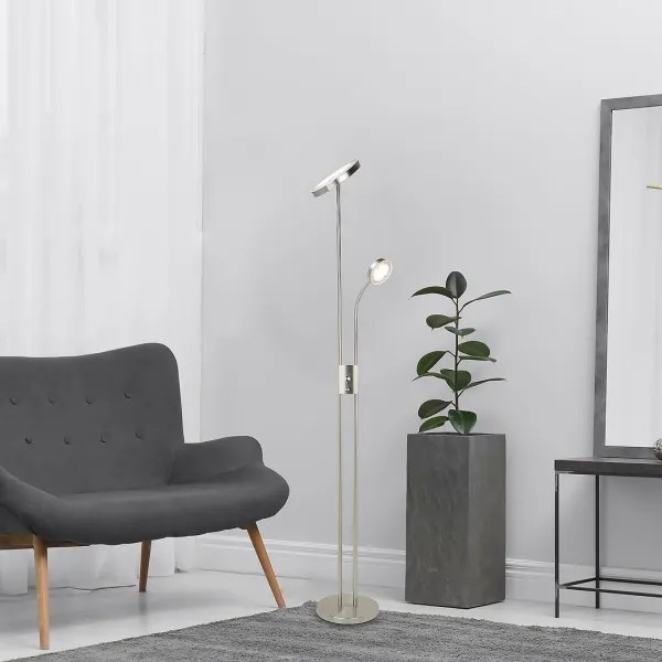 Rabalux 3239-LED Stmievateľná stojacia lampa OPHUS LED/18,5W/230V + LED/4,5W chróm