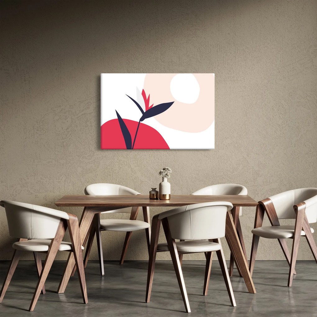 Obraz - Ružová florálna abstrakcia N⁰1 (90x60 cm)