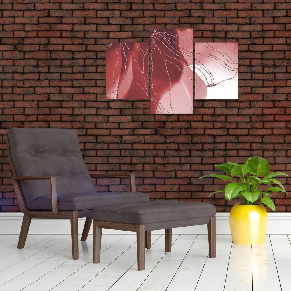 Obraz - Červená abstraktná kvetina N⁰1 (90x60 cm)