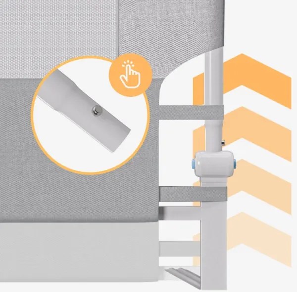 Bezpečnostná zábrana na posteľ Cover 30 biela / sivá 200 cm