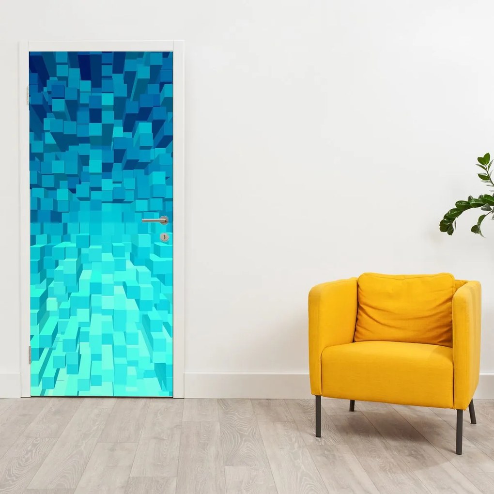 Fototapeta na dvere - Abstraktné kocky (95x205cm)