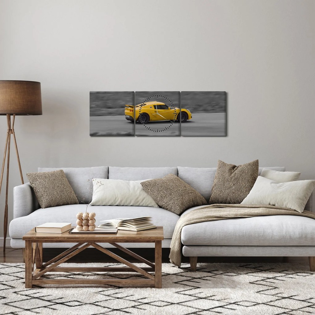Obraz - Rýchle auto (s hodinami) (90x30 cm)
