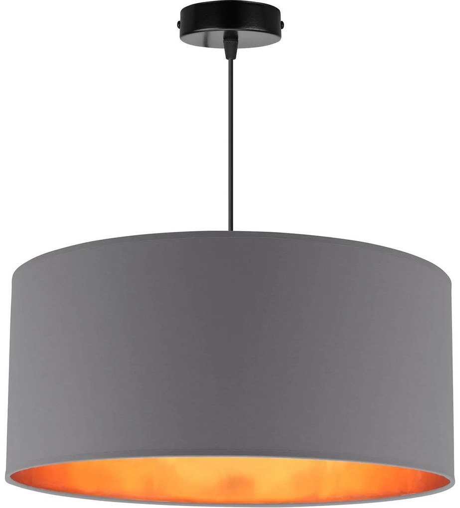 Závesné svietidlo Shade, 1x textilné tienidlo (výber zo 4 farieb), (výber z 3 farieb konštrukcie), (fi 44cm), g
