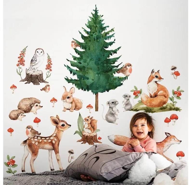 Gario Detská nálepka na stenu Lesné zvieratká Rozmery: M
