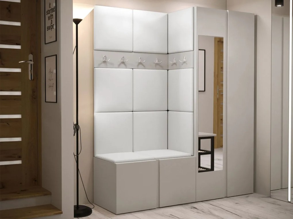 Predsieň Tavasz XII, Farby: kašmír, Farba čalúnenia:: ekokoža Soft 017 (biela)