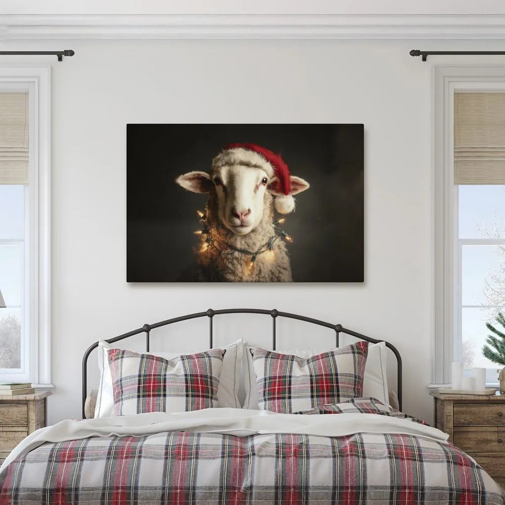 Obraz vianočná ovca so svetielkami