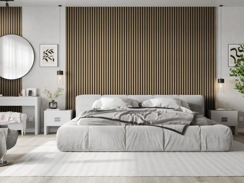 Mexen Lam-B, akustické stenové lamely 275 × 30 cm, HDF doska 4 mm, technická dyha, dub ušľachtilý, S100-275307-3015-004