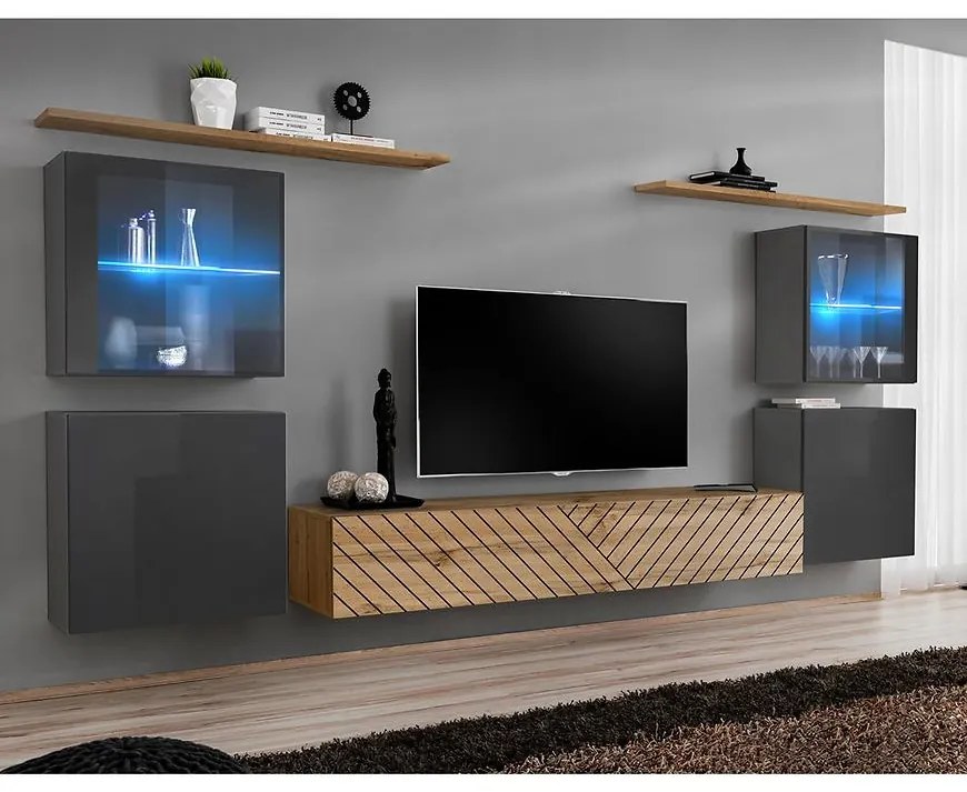 Obývacia Stena Switch XIV Line Grafit/Wotan