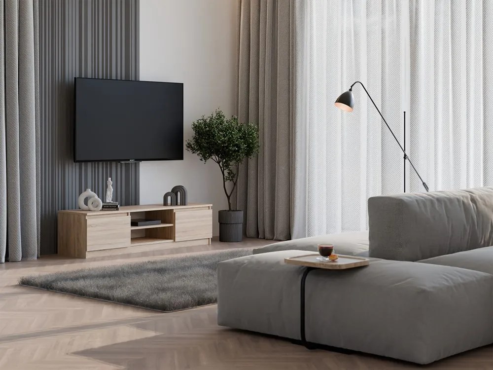 TV skrinka Musecalo 140 (dub sonoma). Akcia -21%. Vlastná spoľahlivá doprava až k Vám domov. 1132507