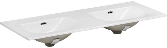 Kúpeľňová zostava Casad so zápustnými umývadlami, skrinkami a zrkadlami 120 cm biela/čierna