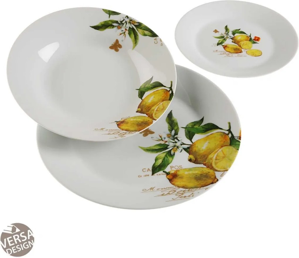 3 dielna set tanierov z porcelánu Versa Citron Versa Home 21150051