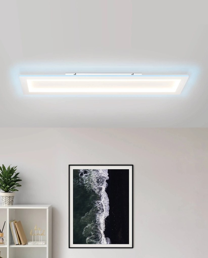 EGLO LED múdre prisadené osvetlenie PADROGIANO-Z, 43,2 W, teplá biela-studená biela, RGB, biele, hranaté