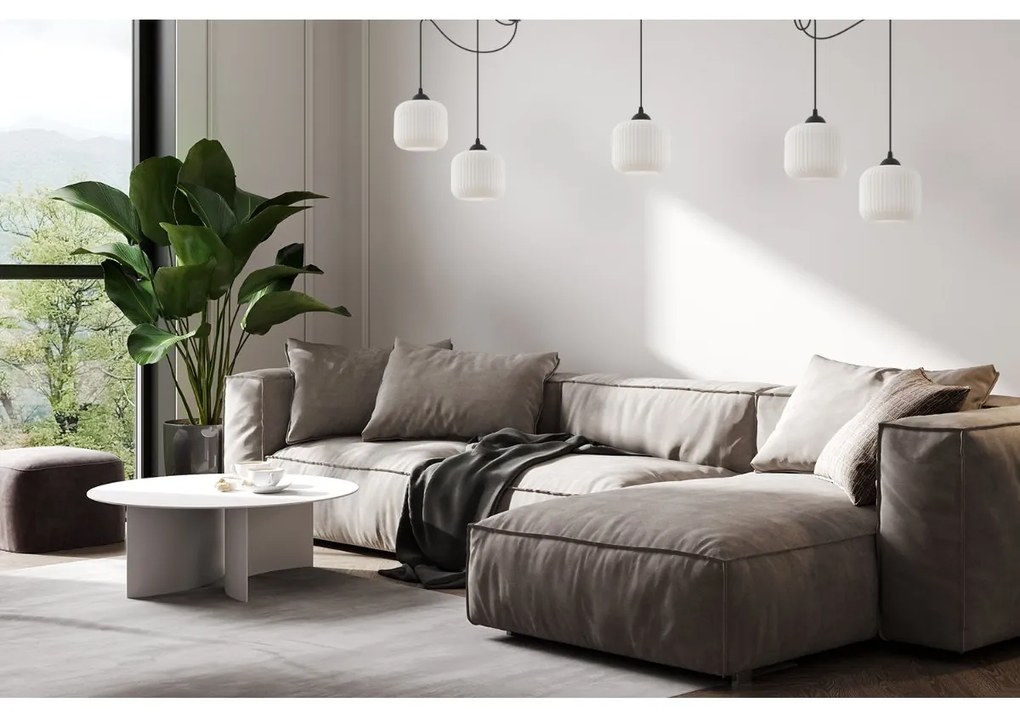 Závesné svietidlo Riffle Spider, 5x biele sklenené tienidlo, b