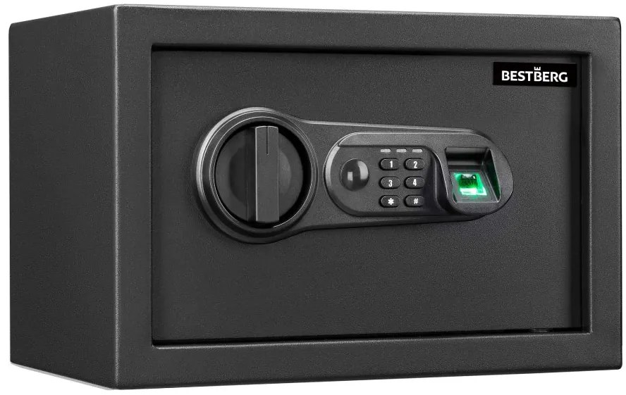 BestBerg BBSB-1F digitálny trezor na odtlačky prstov / 20 x 31 x 20 cm / čierny