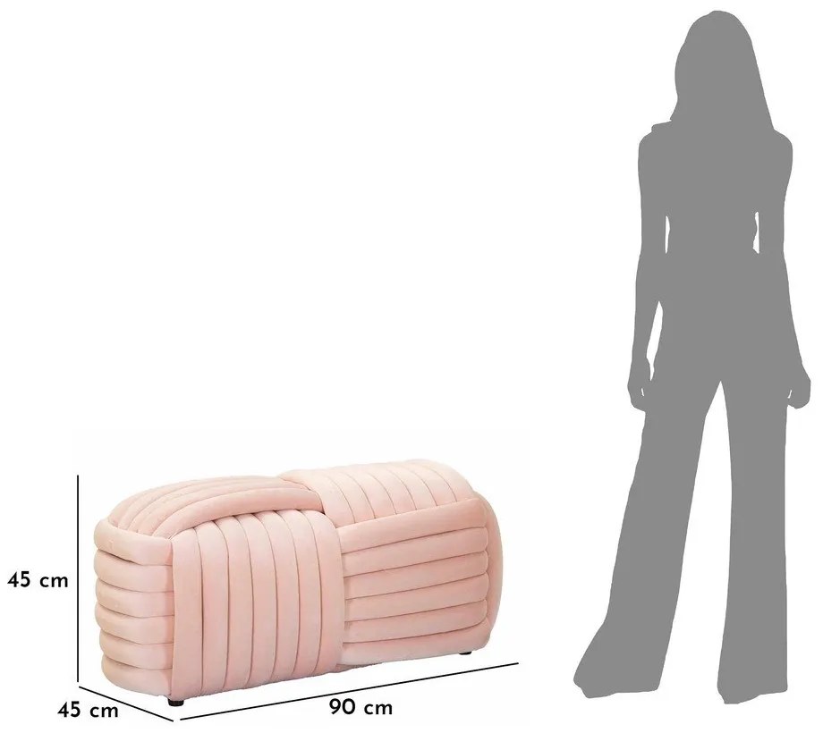 Svetloružová zamatová lavica Softy – Mauro Ferretti