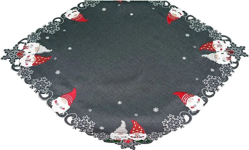 Vianočný obrus so škriatkami 85 × 85 cm