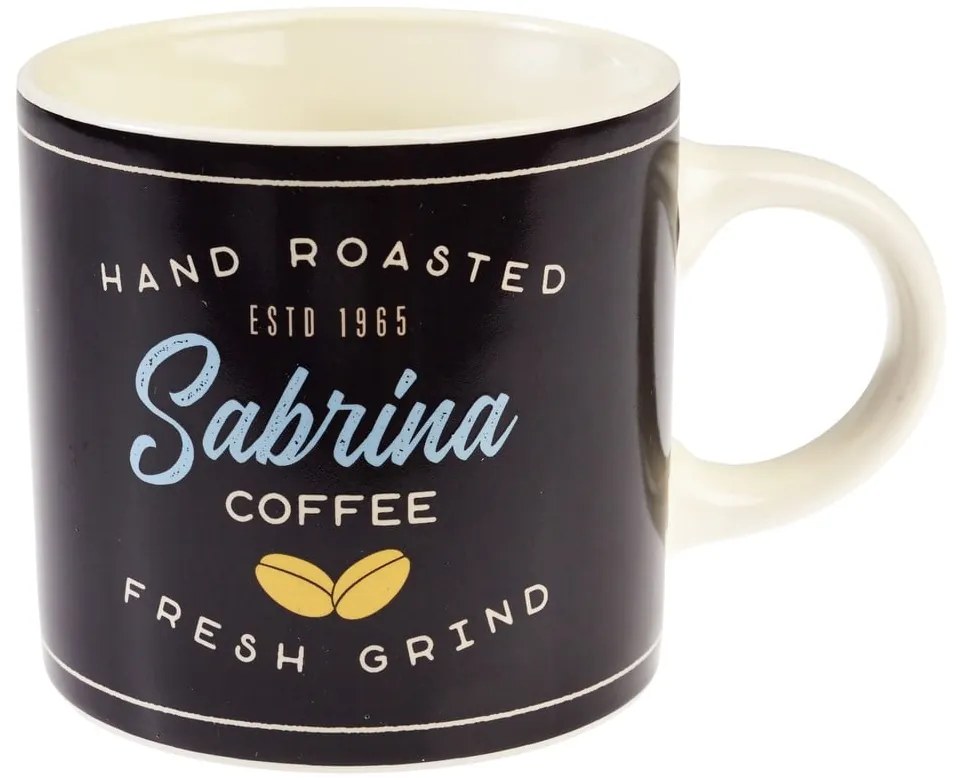 Antracitový/krémový keramický hrnček 350 ml Sabrina – Rex London