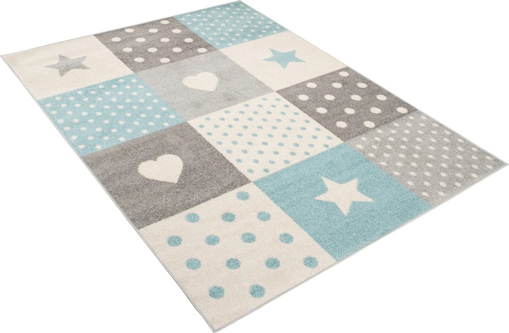 TA Koberec C573A BIELA/TYRKYSOVÁ AZÚROVÁ Rozmer: 200x290 cm