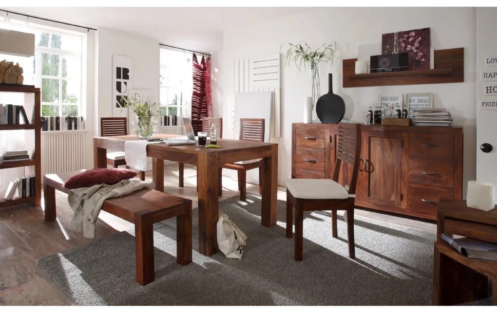 furniture-nabytek.cz - Masivní příborník Palison z palisandru, lakovaný, hnědý – 140×42×80 cm
