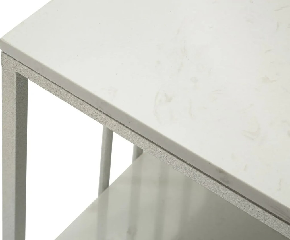 Konferenčný stolík Kayseri 90 cm mramor/strieborný