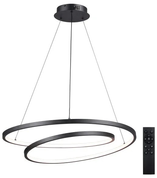 Brilagi-LED Stmievateľný luster na lanku TWISTER LED/75W/230V pr. 70 cm čierna +DO