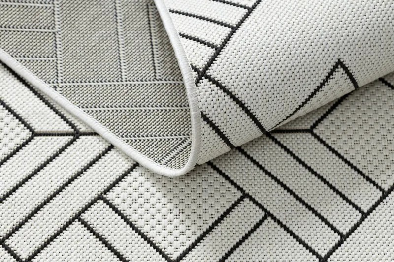 Koberec FLAT SISAL 48731960  Námestie  diamant,  geometrický   krémovo  / sivý