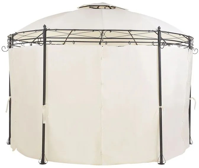 Záhradný altán s LED solárnym osvetlením BestBerg BBGG-21 / 350 x 274 cm / béžová