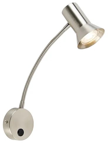 Nástenná lampa z ocele s flexibilným ramenom - Karin flex