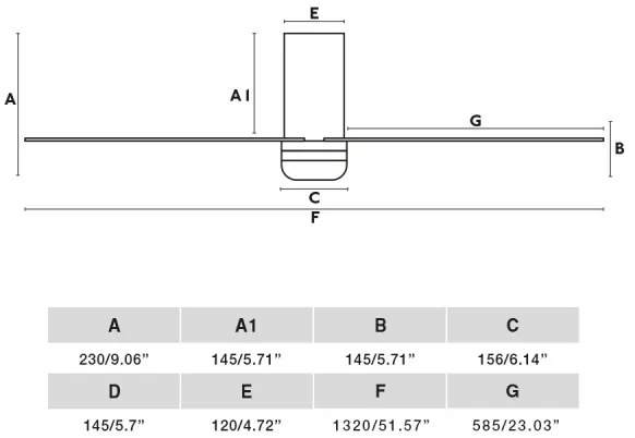 FARO 33831WT-1TW-LED Stm. vent. PUNT TUB M 18W/230V hnedá/čierna pr.132 cm WT +DO