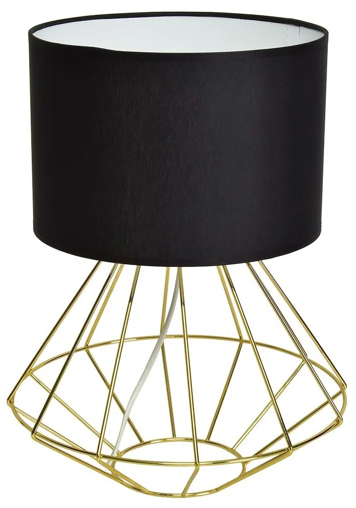 Stolná lampa Lupo, 1x čierne textilné tienidlo, g