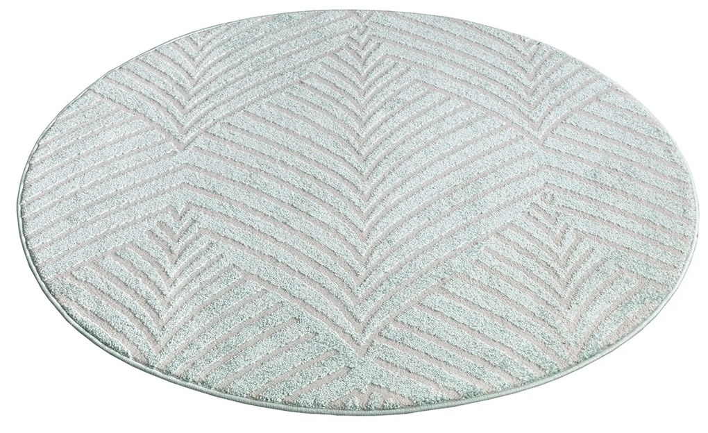 Dekorstudio Okrúhly jednofarebný koberec FANCY 648 -  mentolový Priemer koberca: 160cm